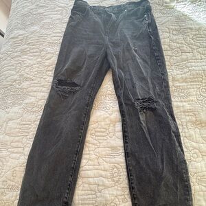 Distressed Black Women's Jeans